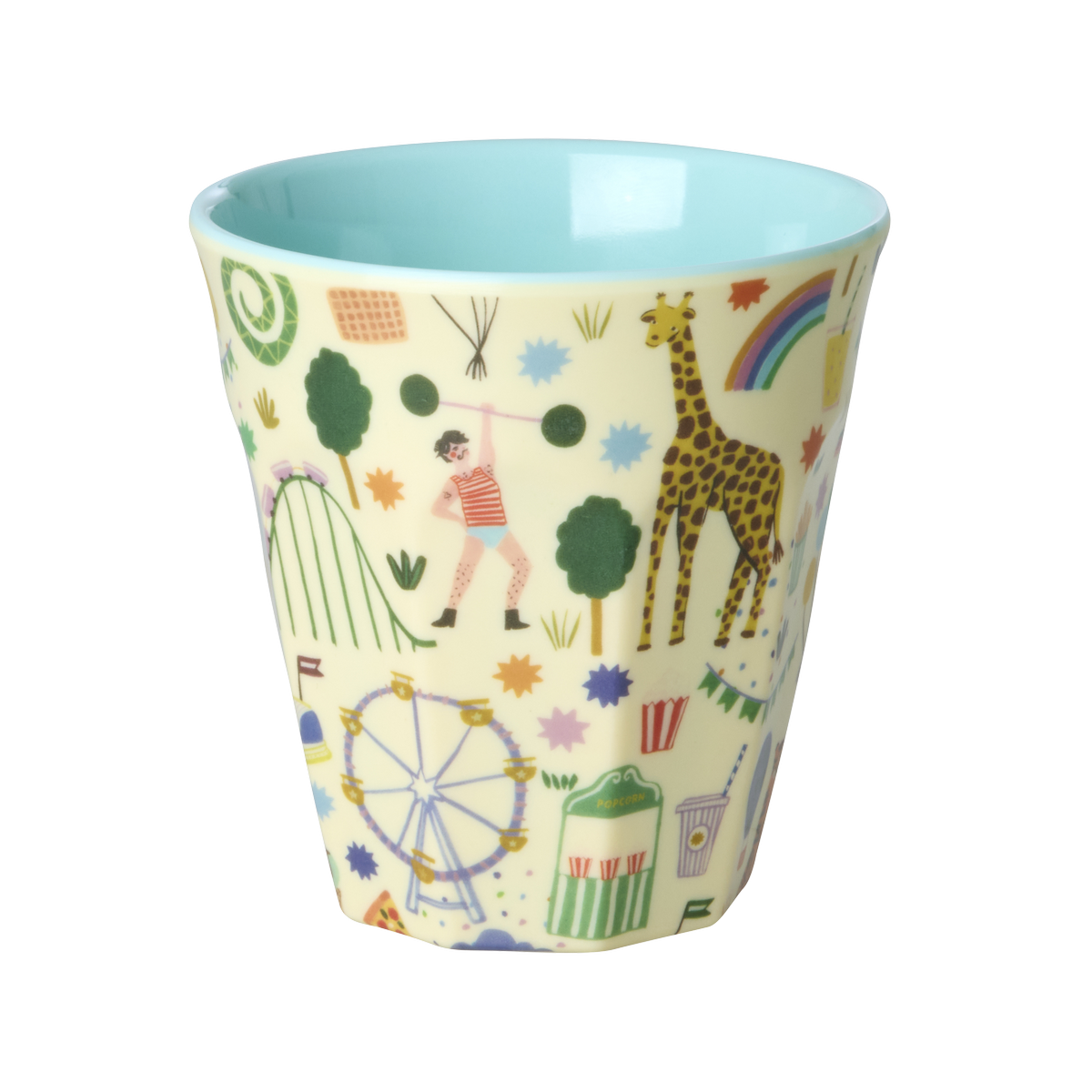 Melamine Medium Kids Cup - Mint - Fun Fair Print