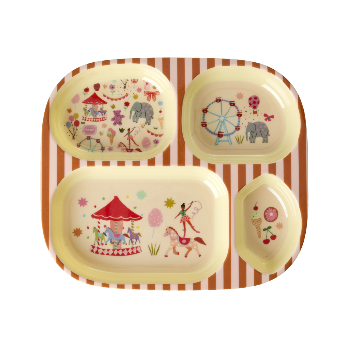 Kids 4 Room Plate - Pink - Fun Fair Print