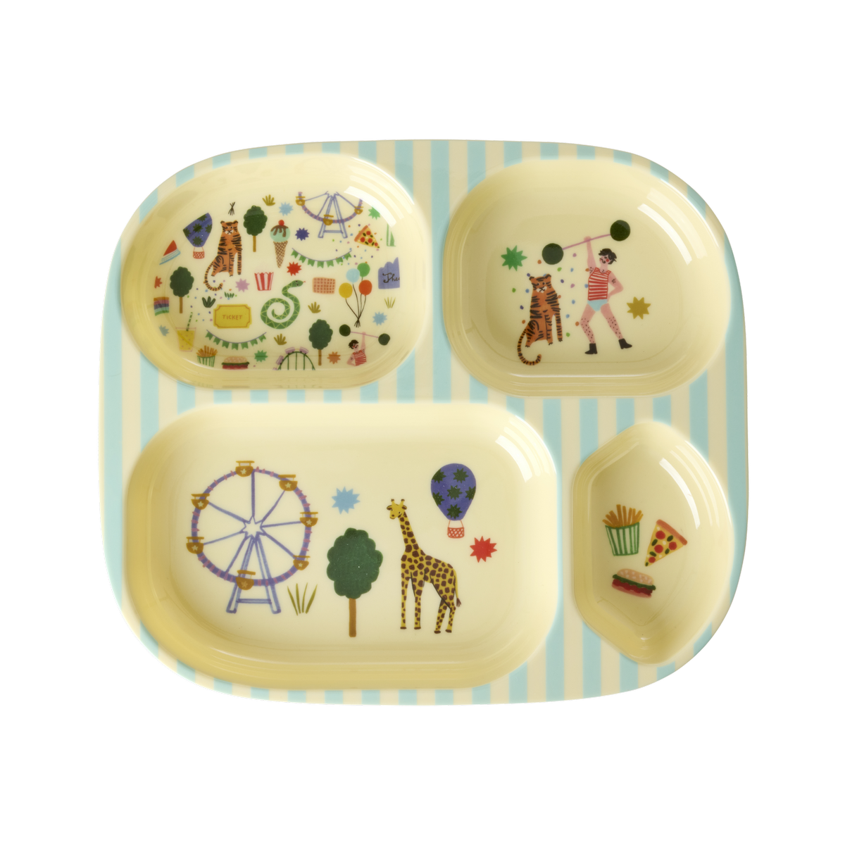 Kids 4 Room Plate - Mint - Fun Fair Print