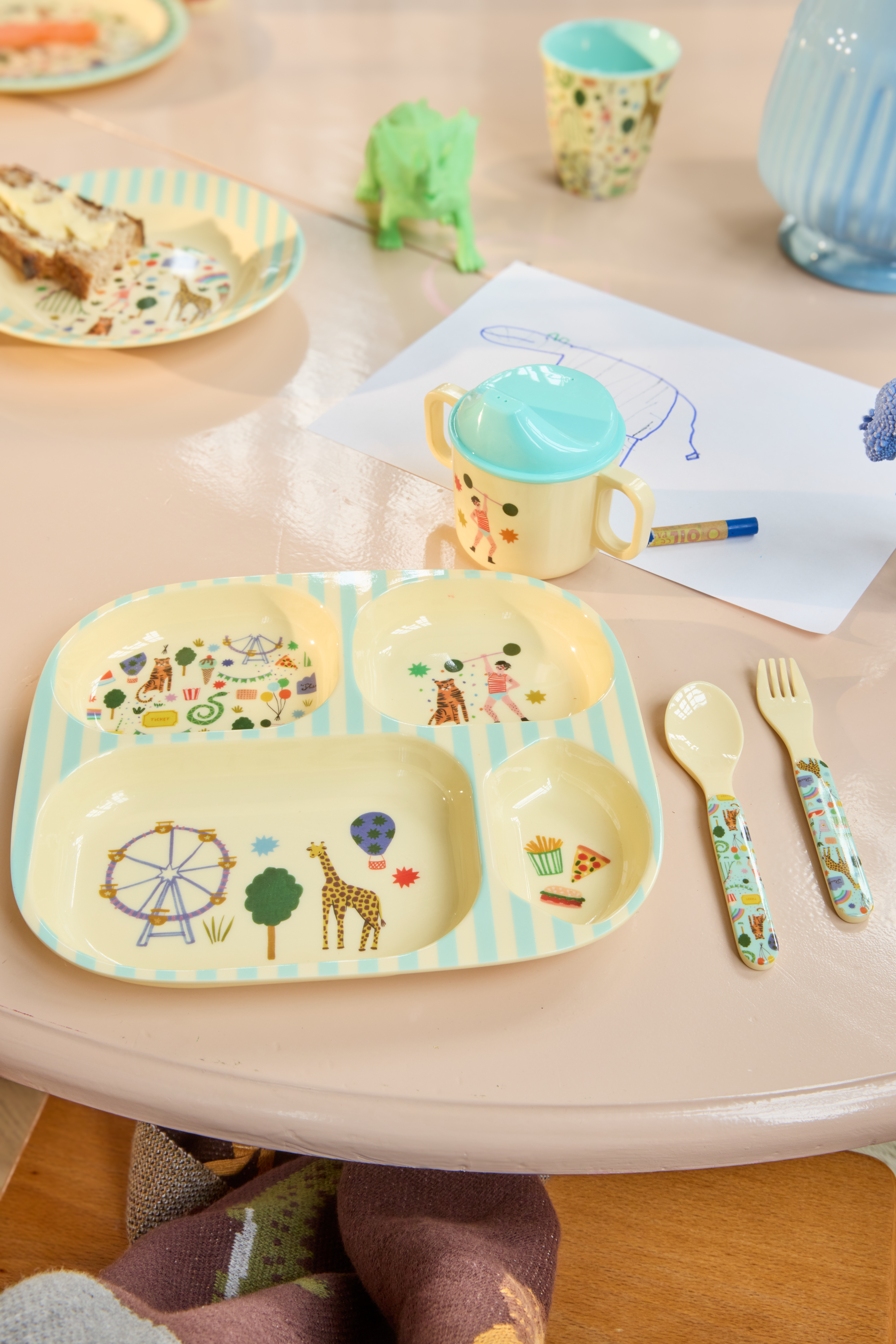 Kids 4 Room Plate - Mint - Fun Fair Print