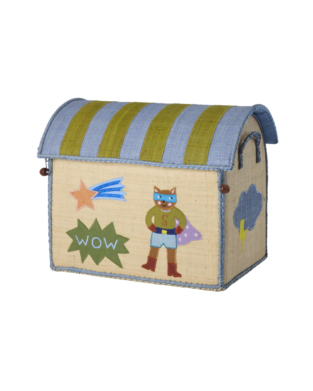 Raffia Toy Baskets with Hero Theme - Natur - Small