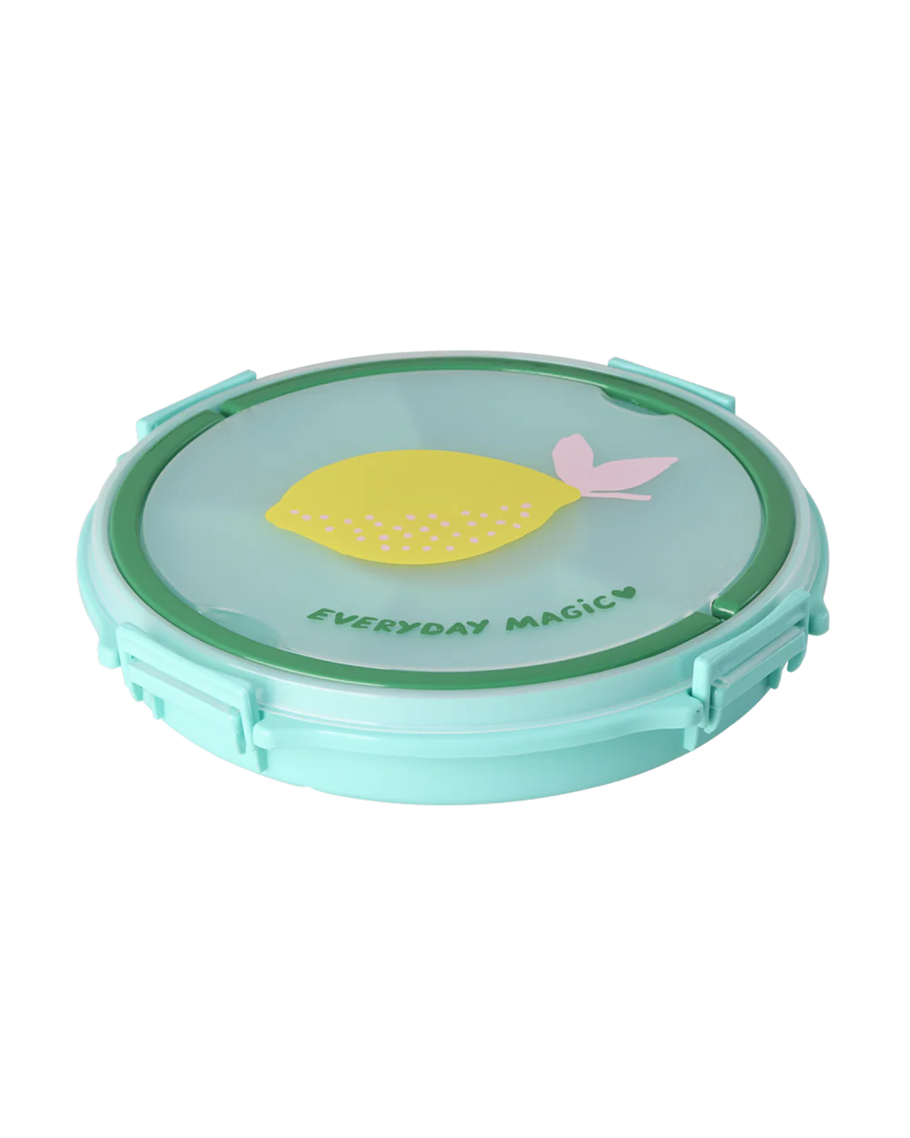 Serving Tray with Handle in Mint with Lemon Print
