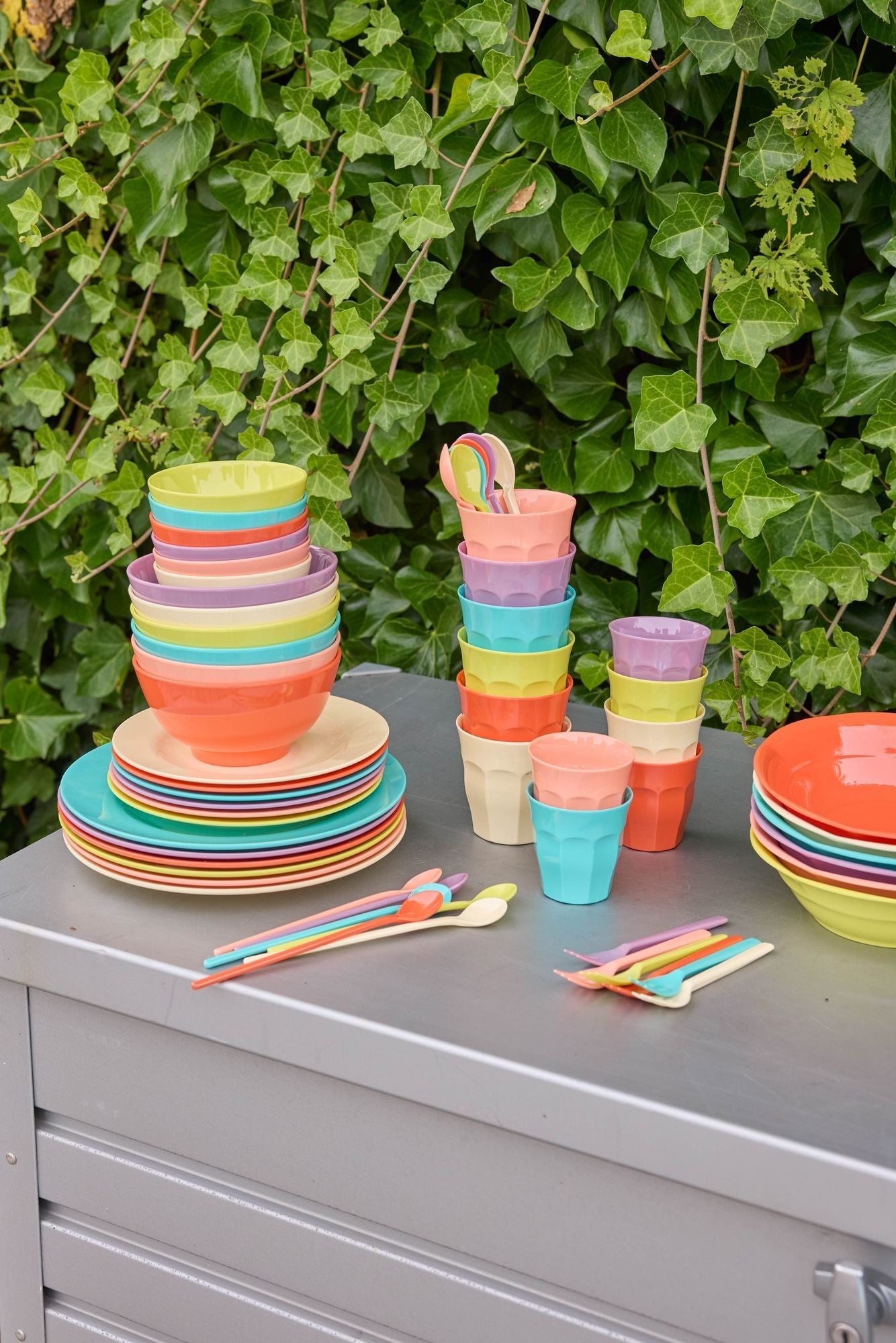 Melamine Teaspoons in Asst. Glory Days Colors - Set of 6