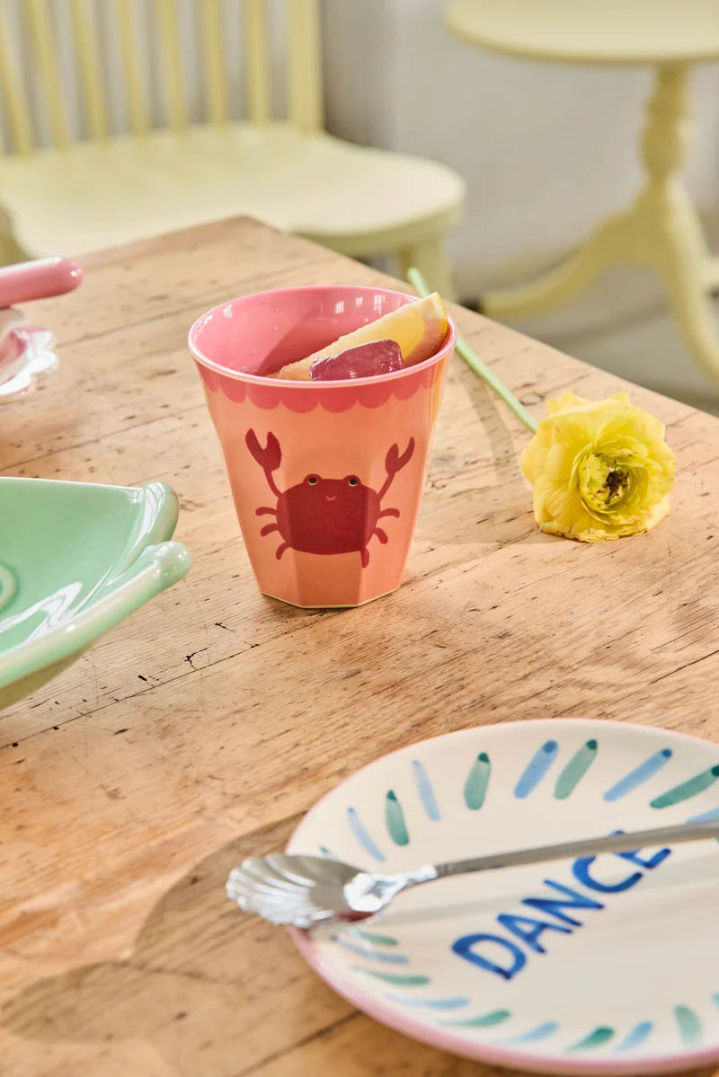 Melamine Cup with Crab Print - Medium - 250 ml