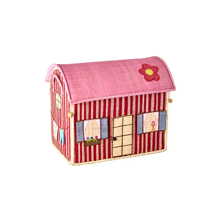 Raffia Toy Baskets with Paris Theme - Small