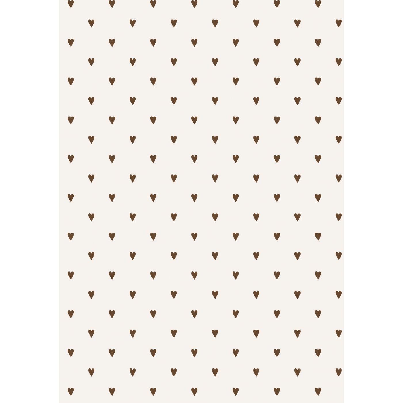 Papirrulle brune hjerter 5 m/rulle