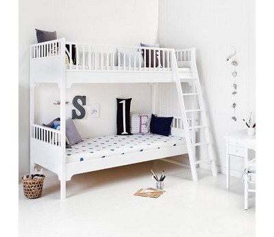 Classic bunk bed 90x200 cm w. slant ladder
