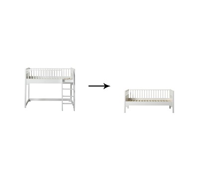 Classic junior low loft bed to Junior day bed