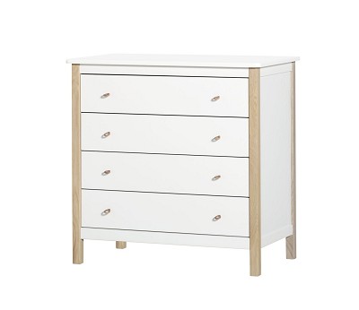 Nursery dresser 4 drawers w. nursery top 051315. white/oak