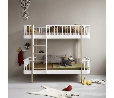 Original bunk bed. 90x200 cm. white/oak
