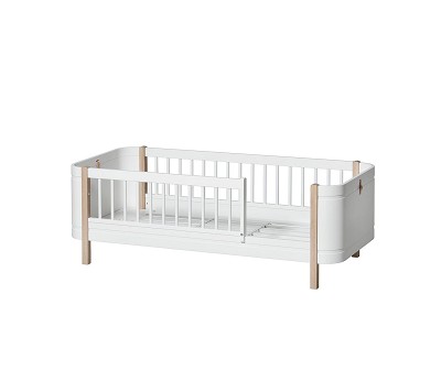 Mini+ cot bed incl. junior kit. 68x122/162 cm. white/oak
