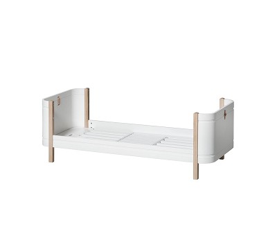 Mini+ cot bed incl. junior kit. 68x122/162 cm. white/oak