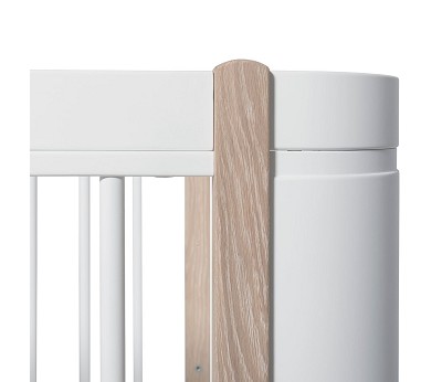 Mini+ cot bed incl. junior kit. 68x122/162 cm. white/oak