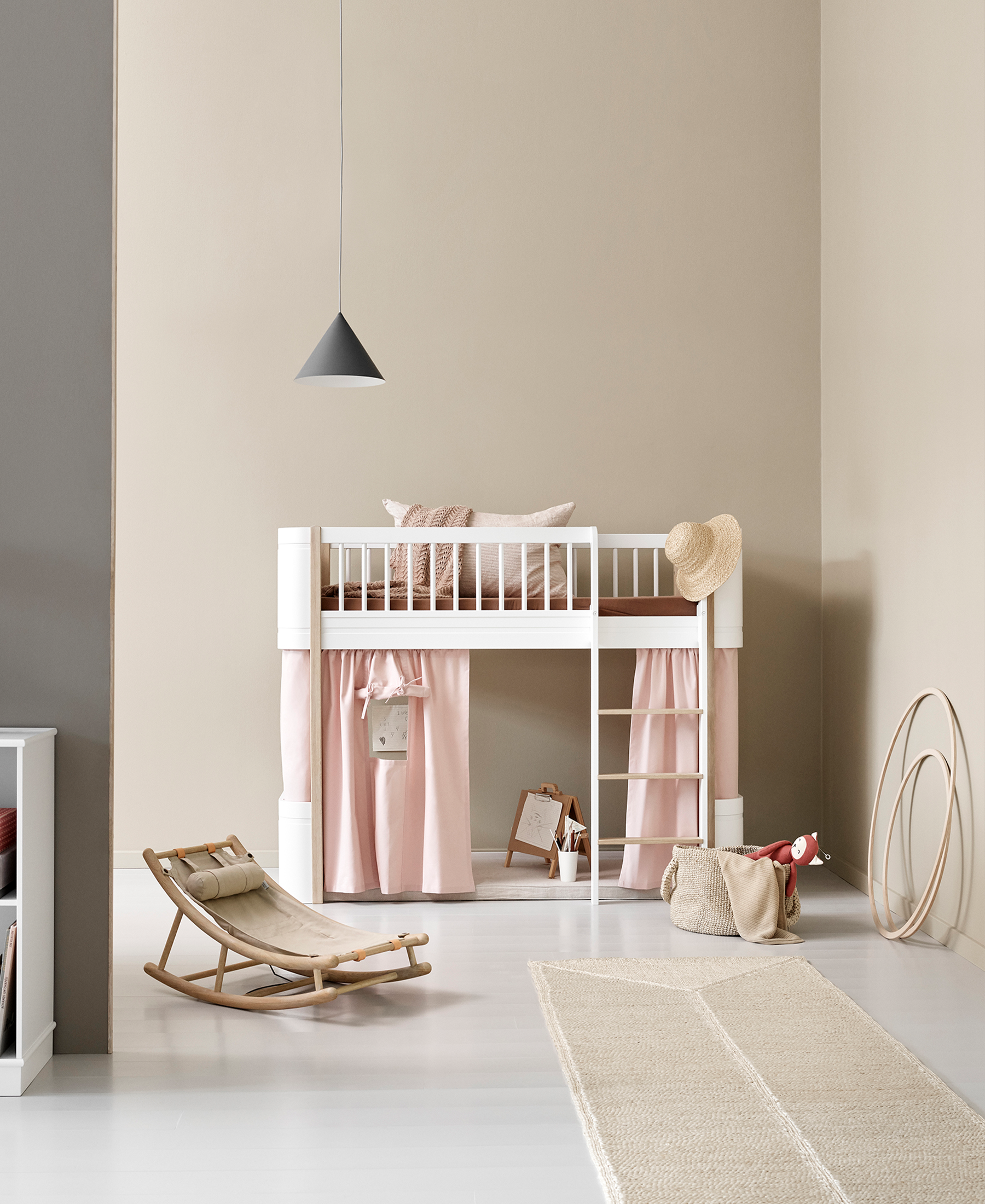 Play mattress. Mini+ low loft bed. nature (162 cm)