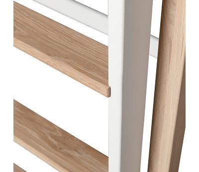 Mini+ low loft bed. 68x162 cm. white/oak