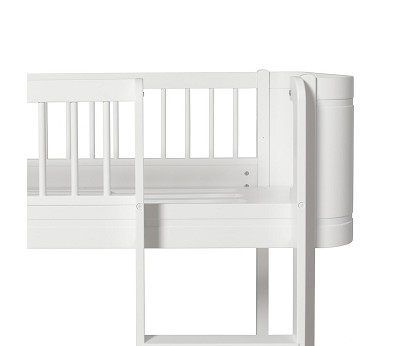 Mini+ low loft bed. 68x162 cm. white