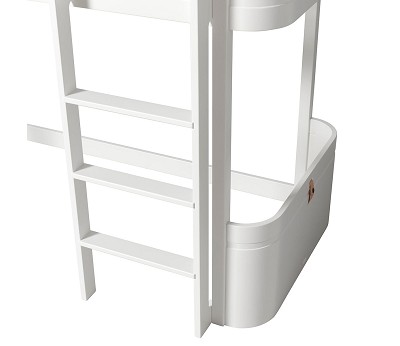 Mini+ low loft bed. 68x162 cm. white