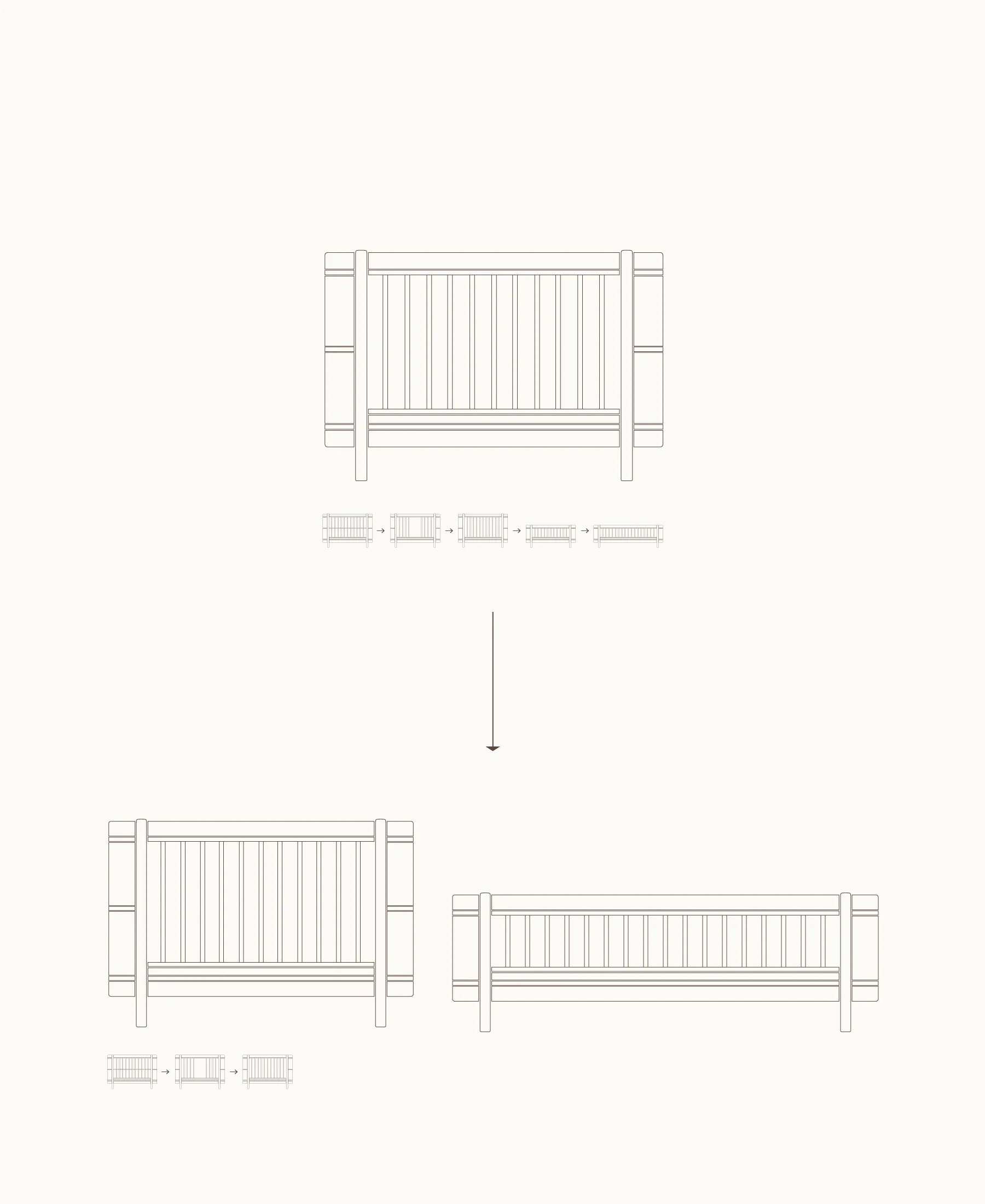 Mini+ sibling kit (additional parts to Mini+ cot bed incl. junior kit. white/oak