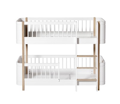 Mini+ low bunk bed. 68x162cm. white/oak