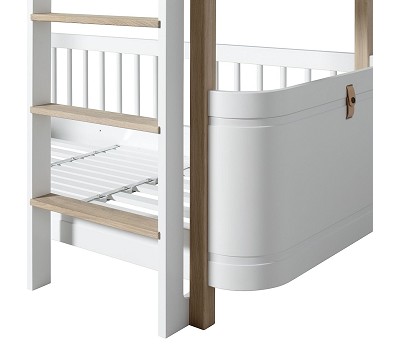 Mini+ low bunk bed. 68x162cm. white/oak