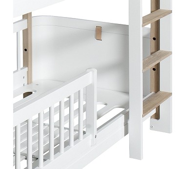 Mini+ low bunk bed. 68x162cm. white/oak