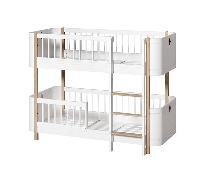 Mini+ low bunk bed. 68x162cm. white/oak