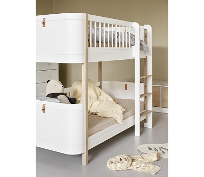 Mini+ low bunk bed. 68x162cm. white/oak