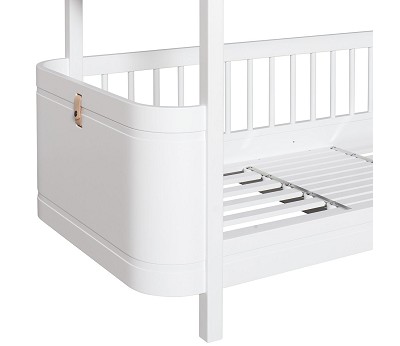 Mini+ low bunk bed. 68x162cm. white
