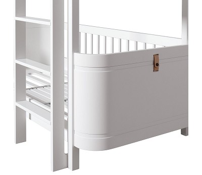 Mini+ low bunk bed. 68x162cm. white