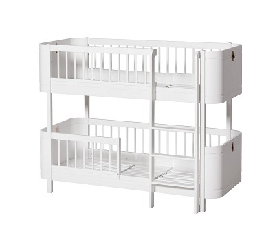 Mini+ low bunk bed. 68x162cm. white
