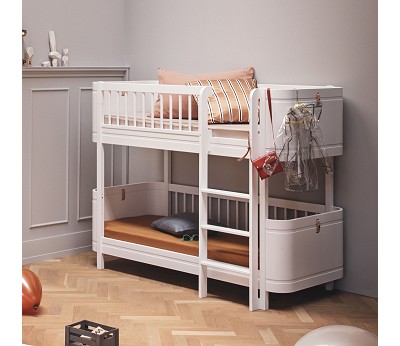 Mini+ low bunk bed. 68x162cm. white