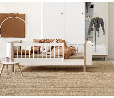 Mini+ junior bed. 68x162cm. white/oak