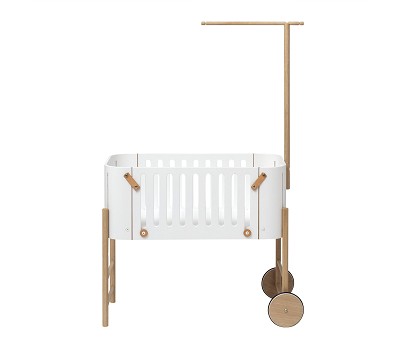Co-sleeper incl. bench conversion. 42x82 cm. white/oak