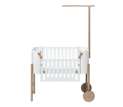 Co-sleeper incl. bench conversion. 42x82 cm. white/oak