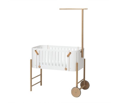 Co-sleeper incl. bench conversion. 42x82 cm. white/oak