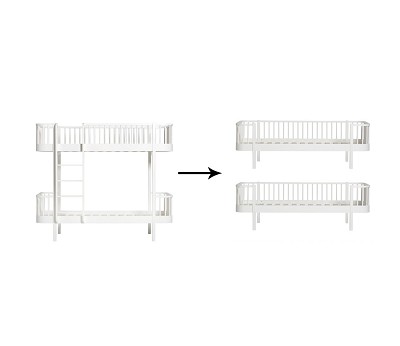 Original bunk bed to 2 day beds. white