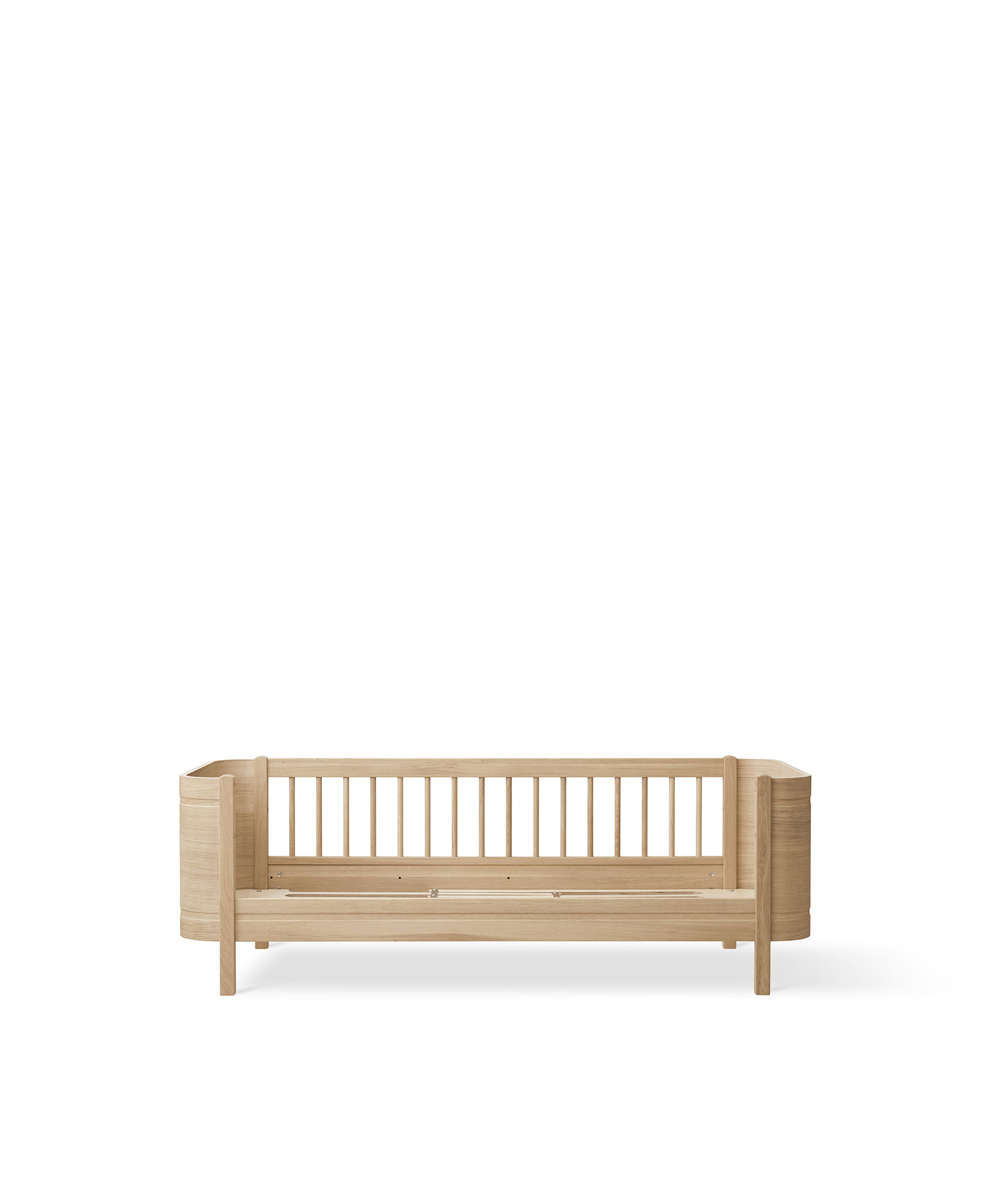Mini+ cot bed incl. junior kit. 68x122/162 cm. oak - new