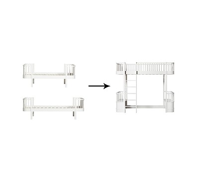 Original bed/junior bed to loft bed. white