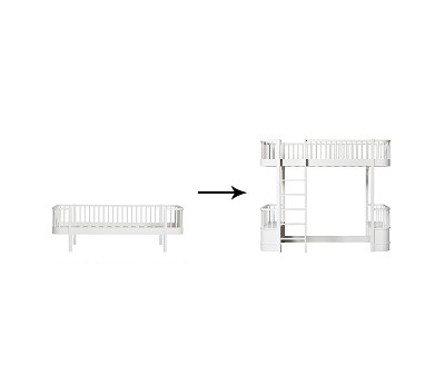 Original day bed to loft bed. white