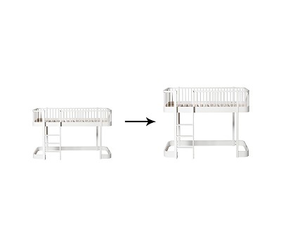 Original low loft bed 128/138 cm to loft bed. white