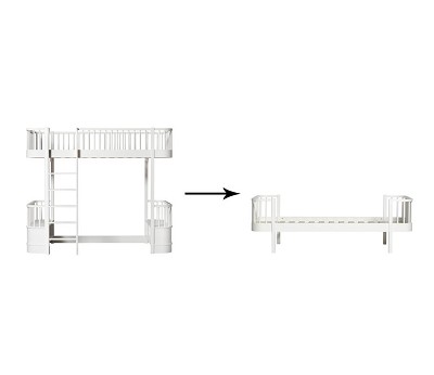Original loft bed to bed. white