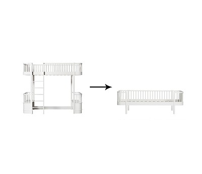 Original loft bed to day bed. white