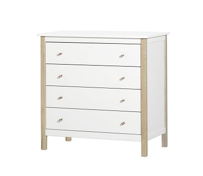 Dresser 4 drawers. white/oak