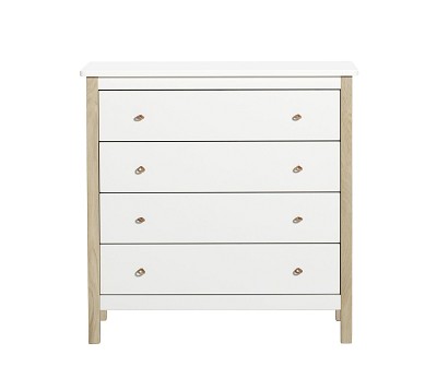 Dresser 4 drawers. white/oak