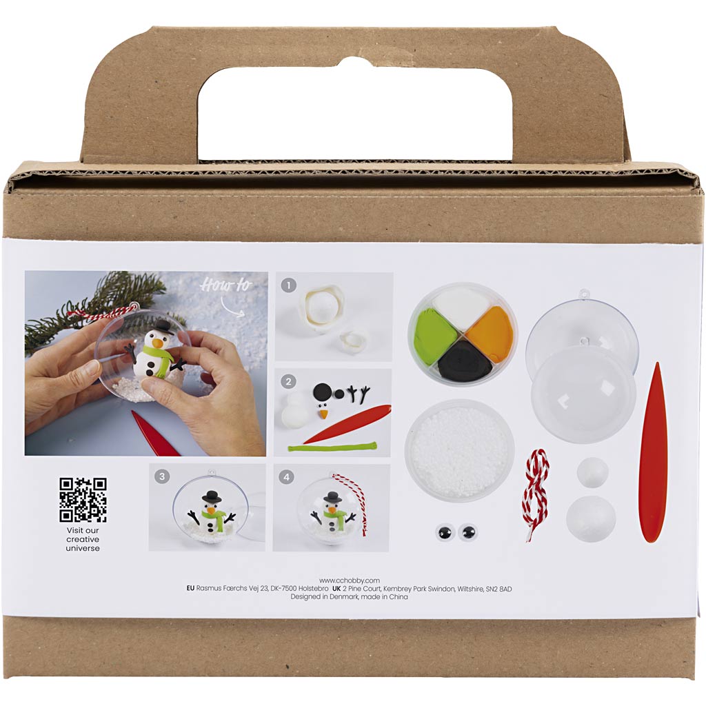 Mini DIY Kit Modellering. Snømann. 1 pk.