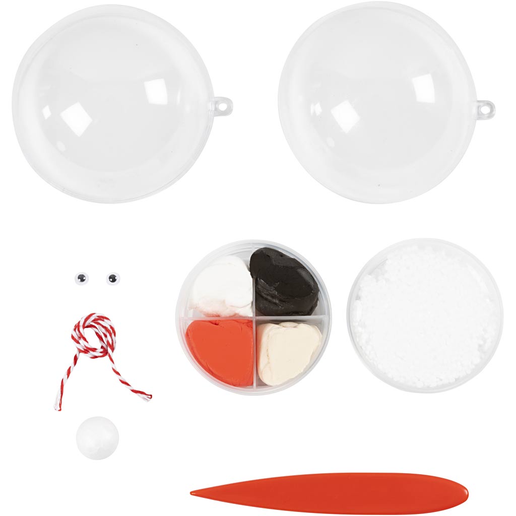 Mini DIY Kit Modellering. rødt/hvitt. Julenisse. 1 pk.
