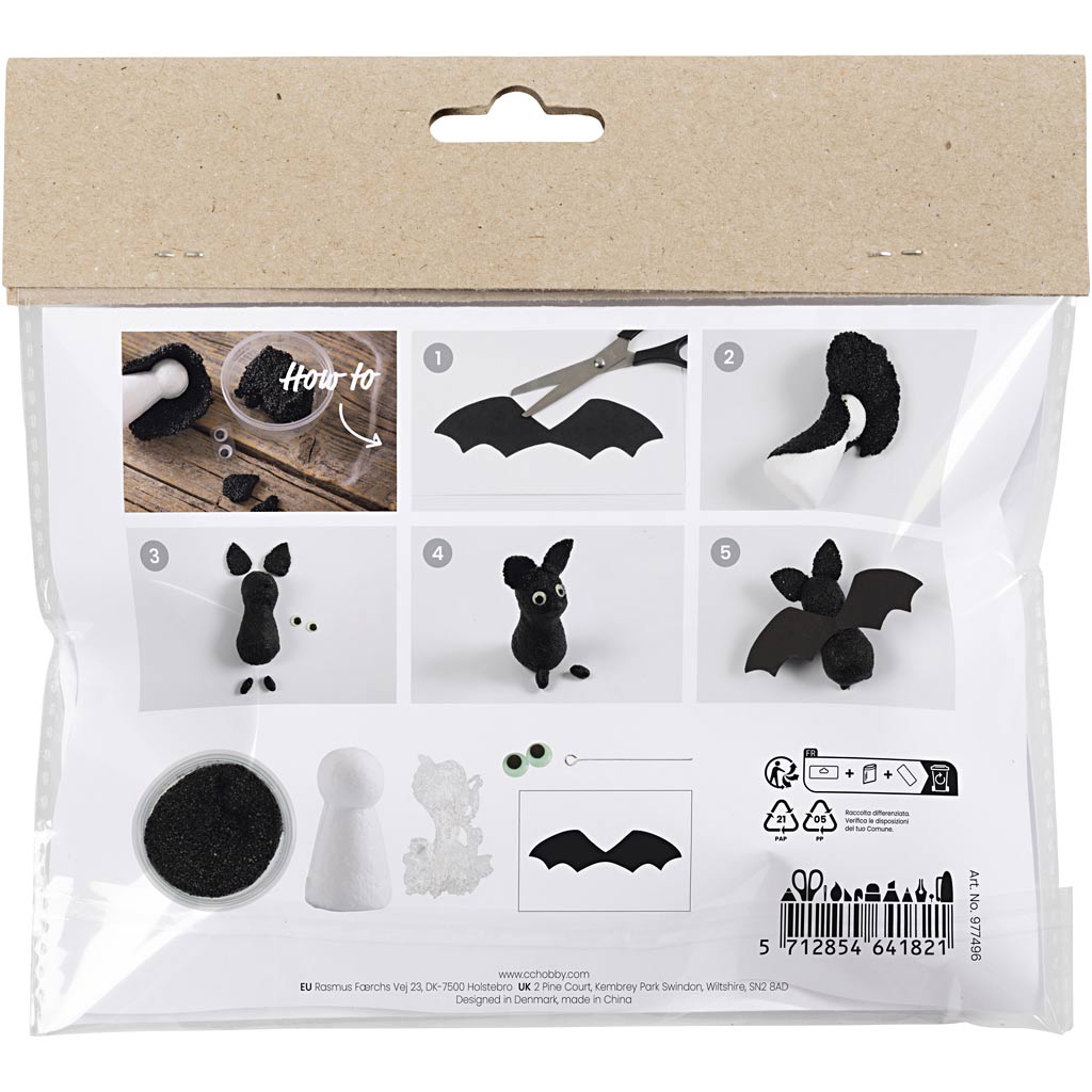 Mini DIY Kit Modellering. Flaggermus. 1 pk.