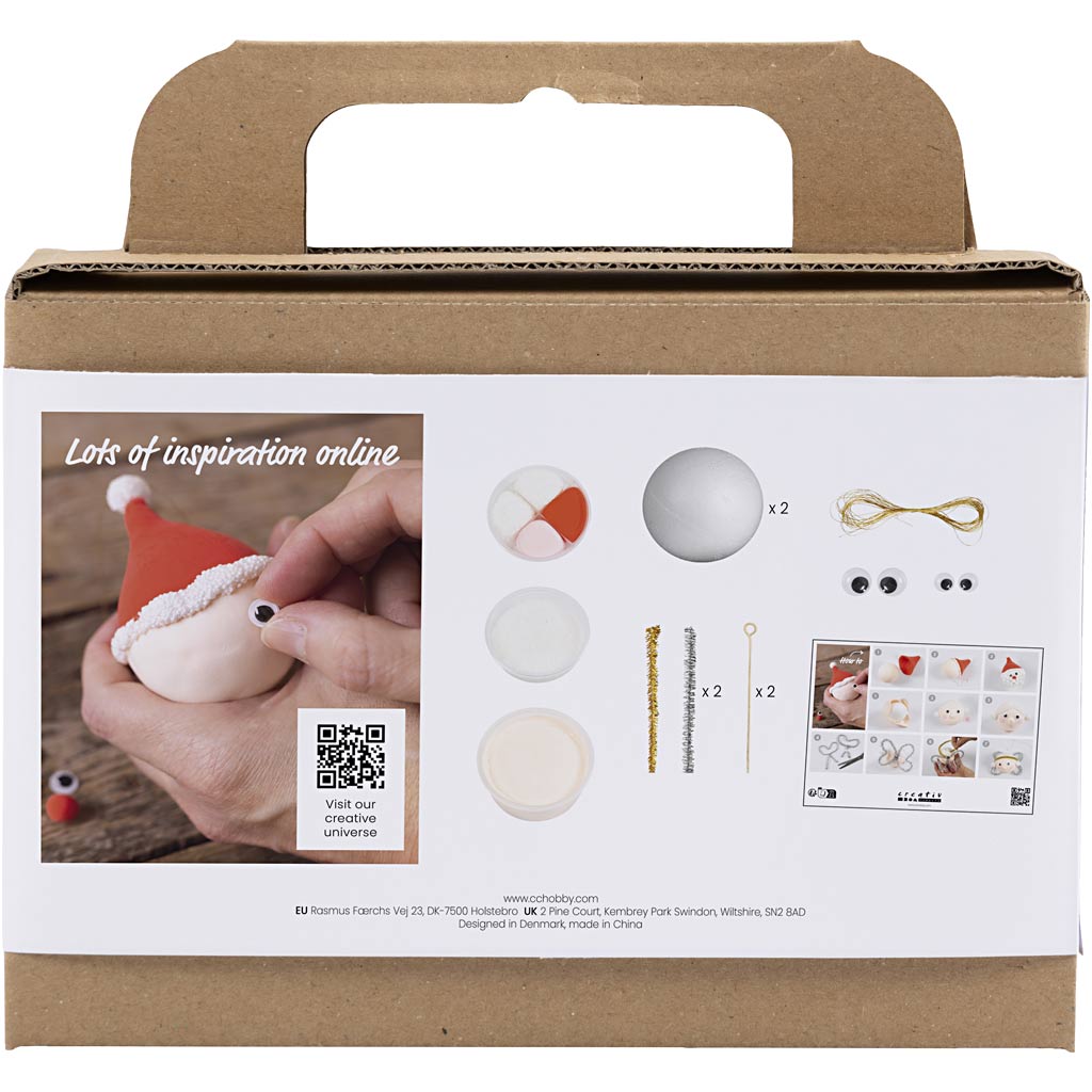 Mini DIY Kit Julekuler. Julenisse og engel. 1 pk.