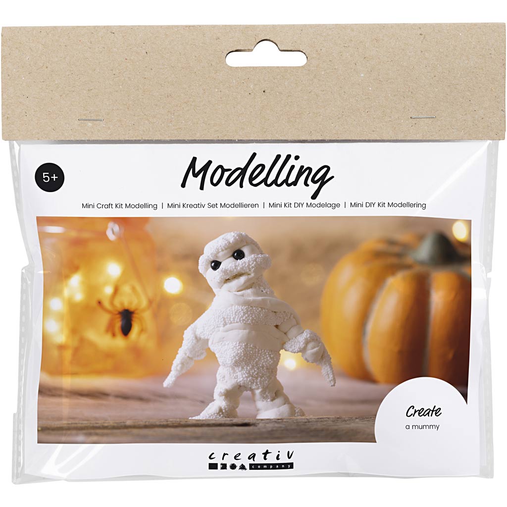 9 Mini DIY Kit Modellering, hvid, Mumie, 1pk