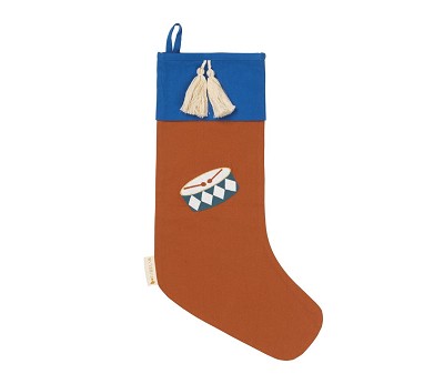 Christmas Stocking - Drum embroidery - Cinnamon
